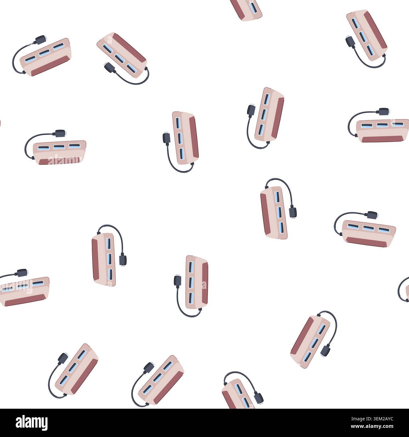 pattern charge usb hub cartoon vector Stock Vector