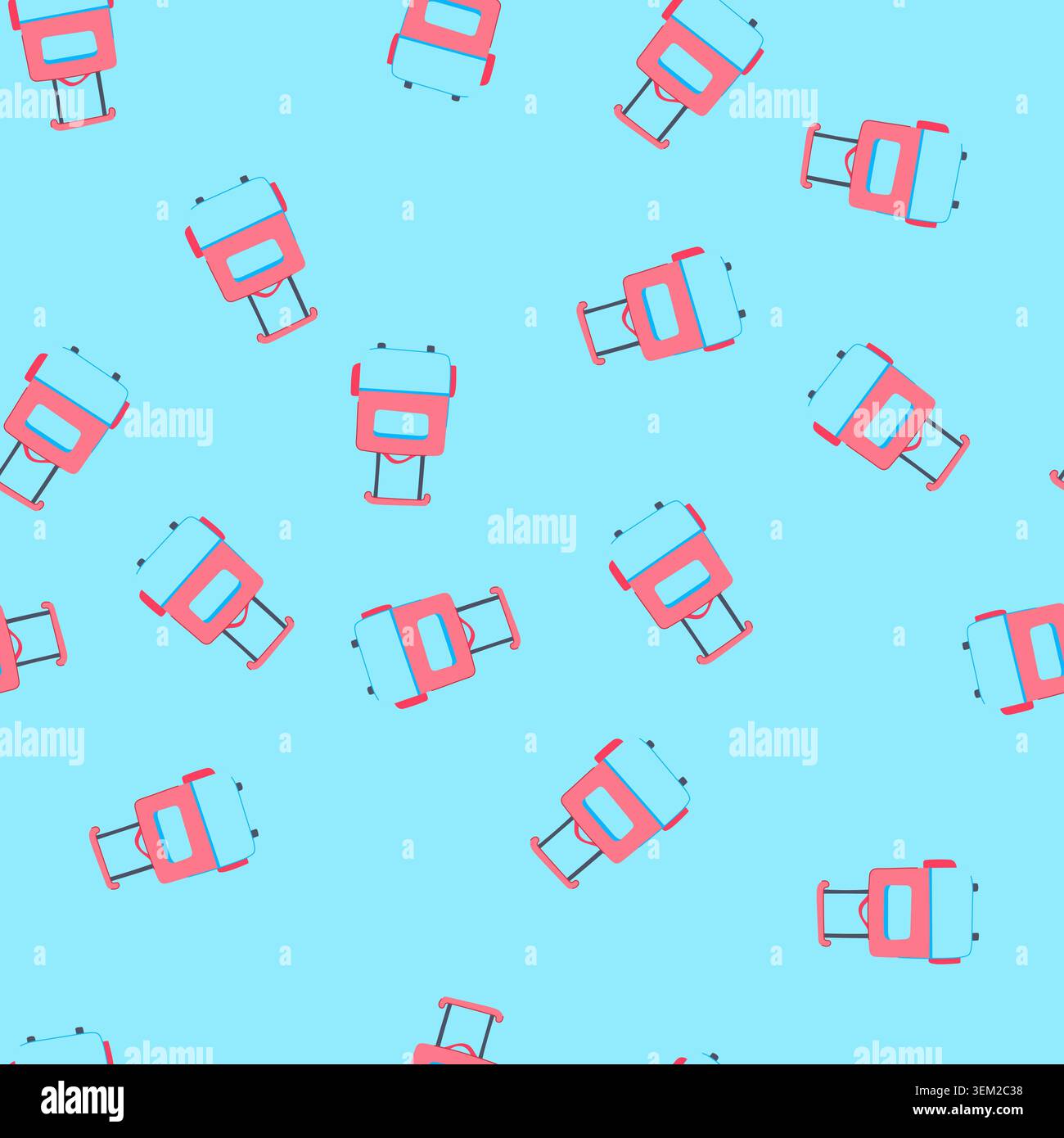 seamless pattern open kid luggage cartoon vector Stock Vector