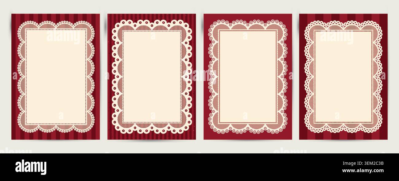 Elegant Luxury Lace Frames. Card or invitation Vector design Stock Vector