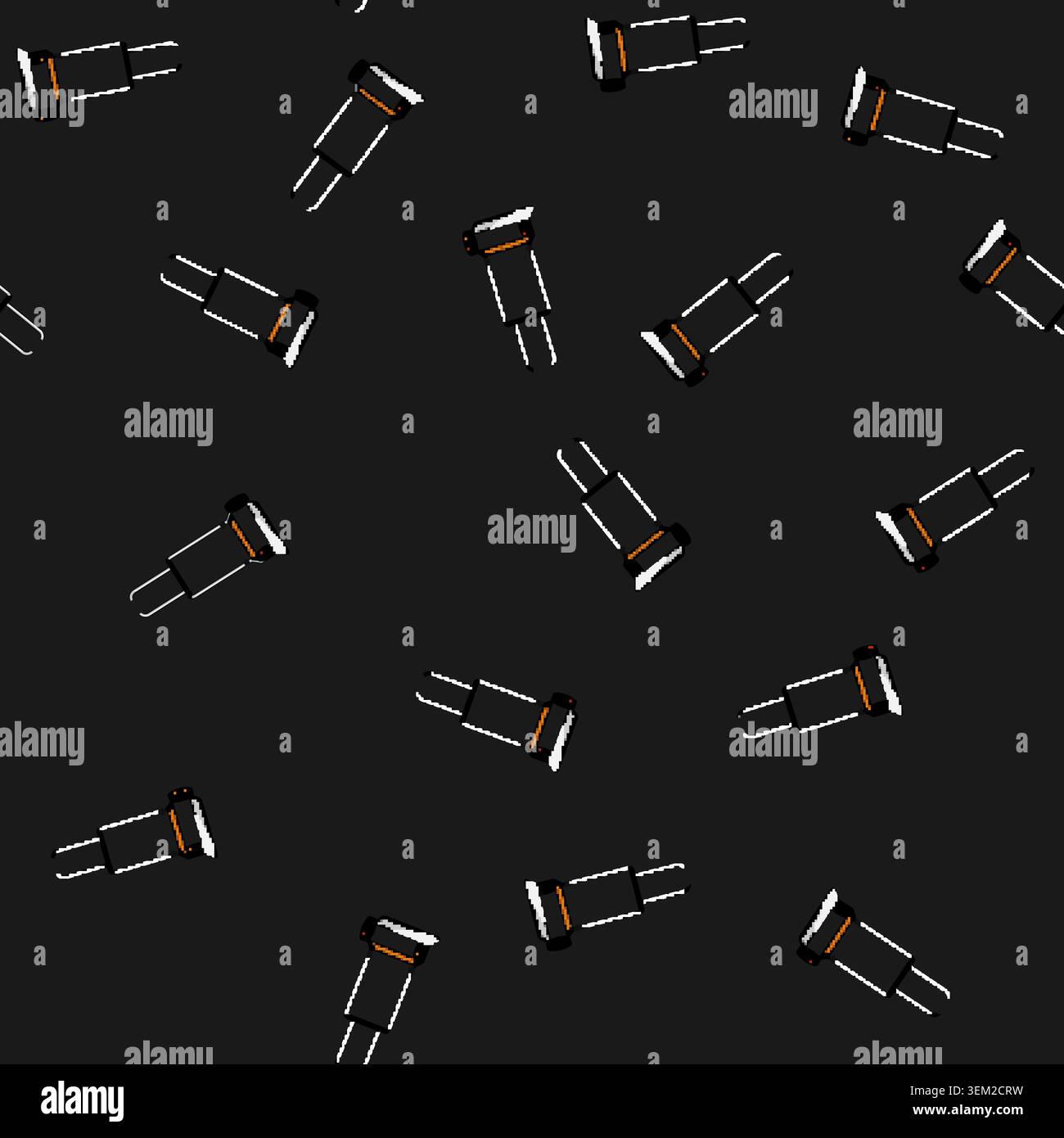 seamless pattern storage hand cart cartoon vector Stock Vector