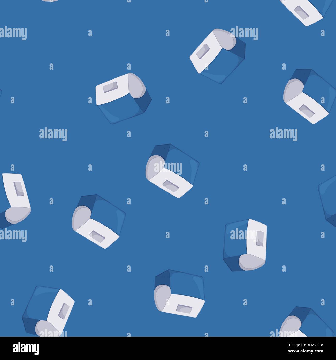 seamless pattern picnic cooler box cartoon vector Stock Vector