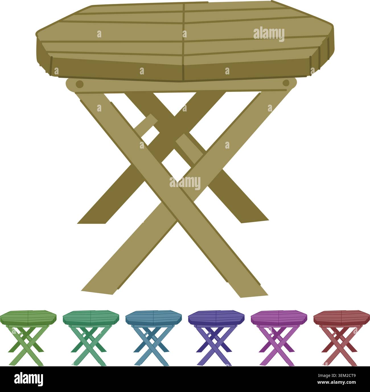 furniture folding table vector cartoon graphic Stock Vector