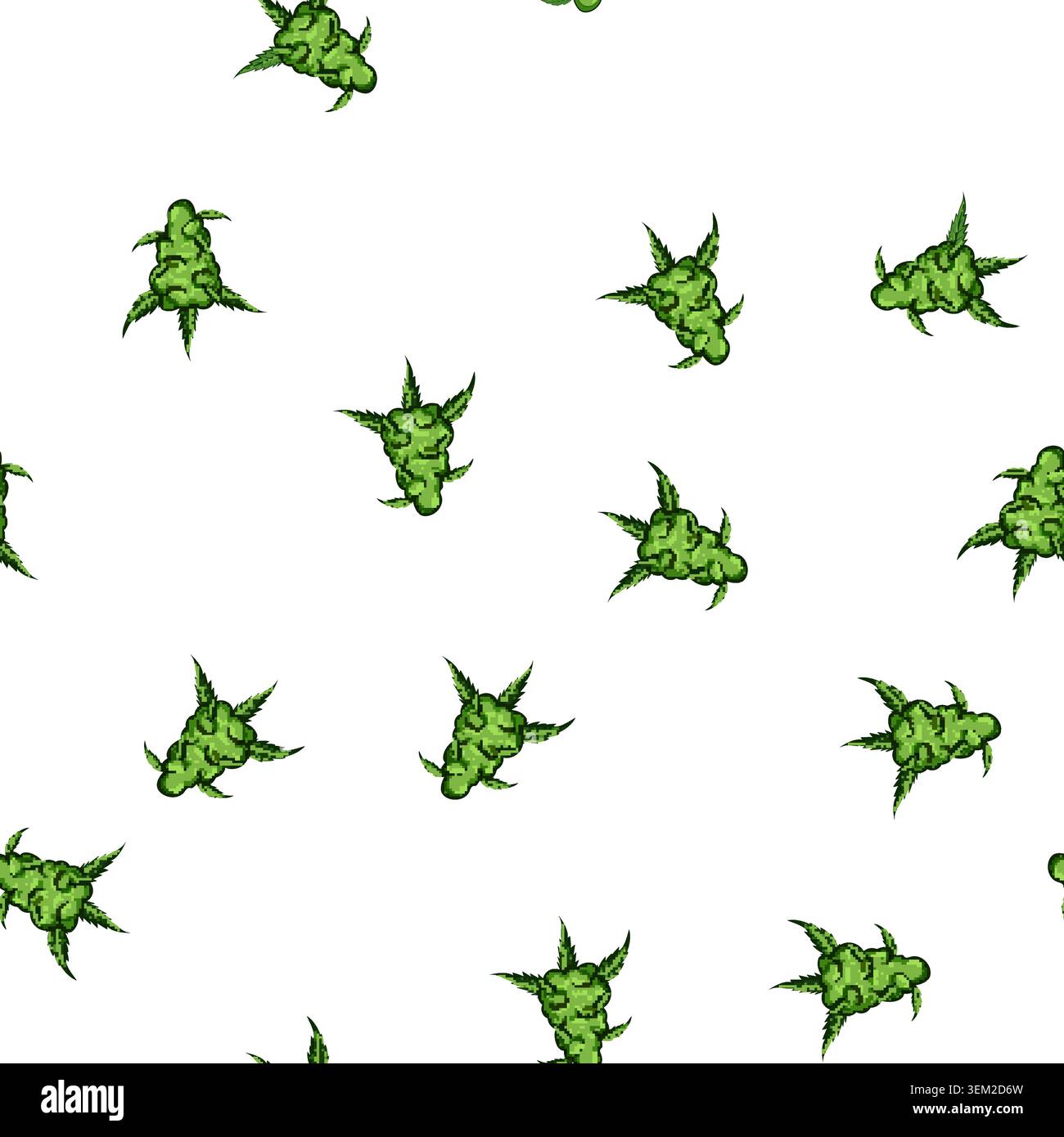 pattern hybrid weed bud cartoon vector Stock Vector