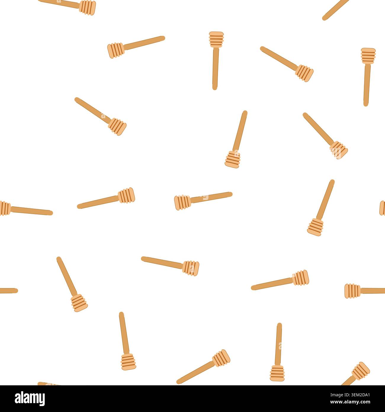 pattern apiary honey dipper stick cartoon vector Stock Vector