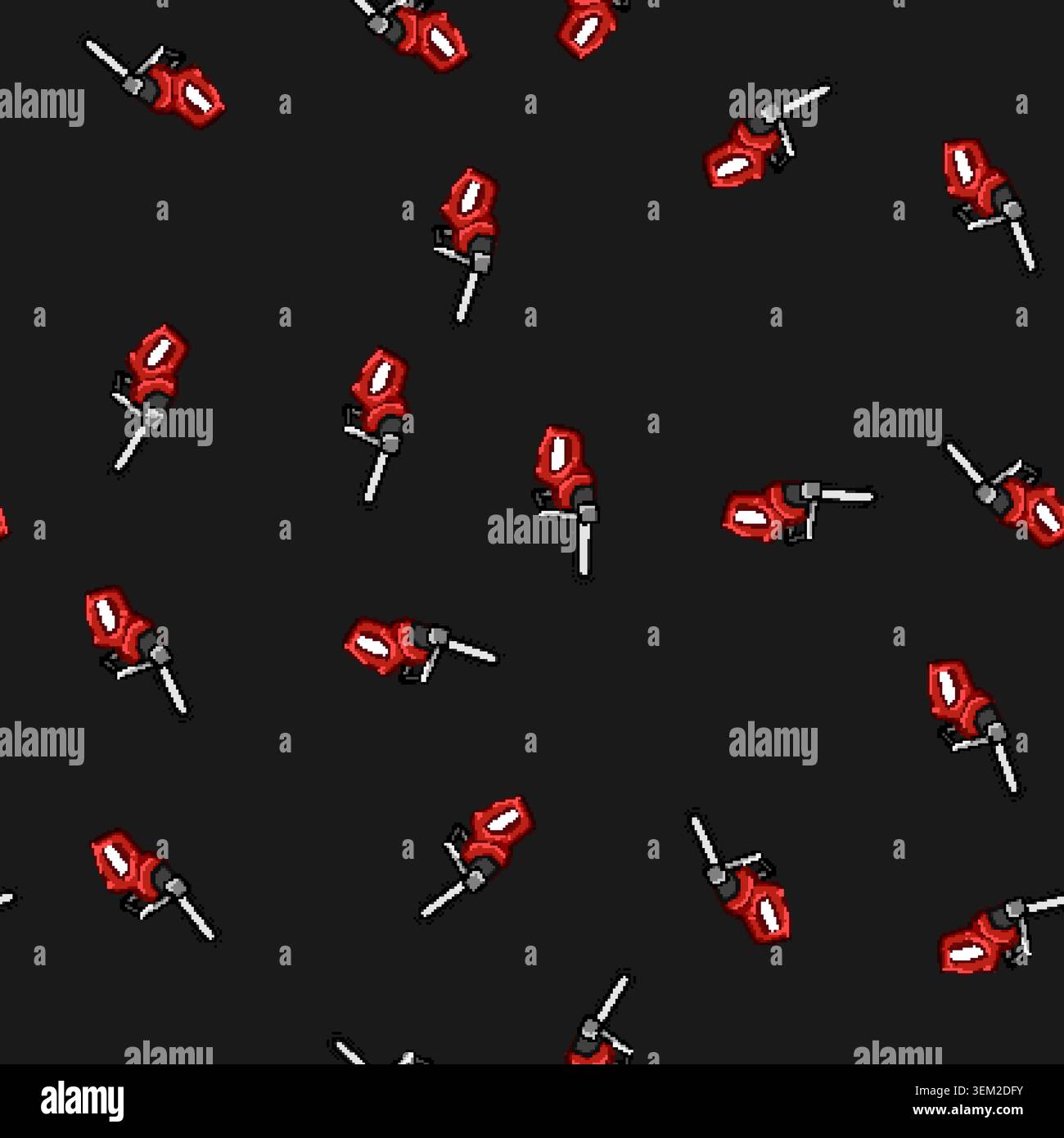 seamless pattern saw chainsaw cartoon vector Stock Vector