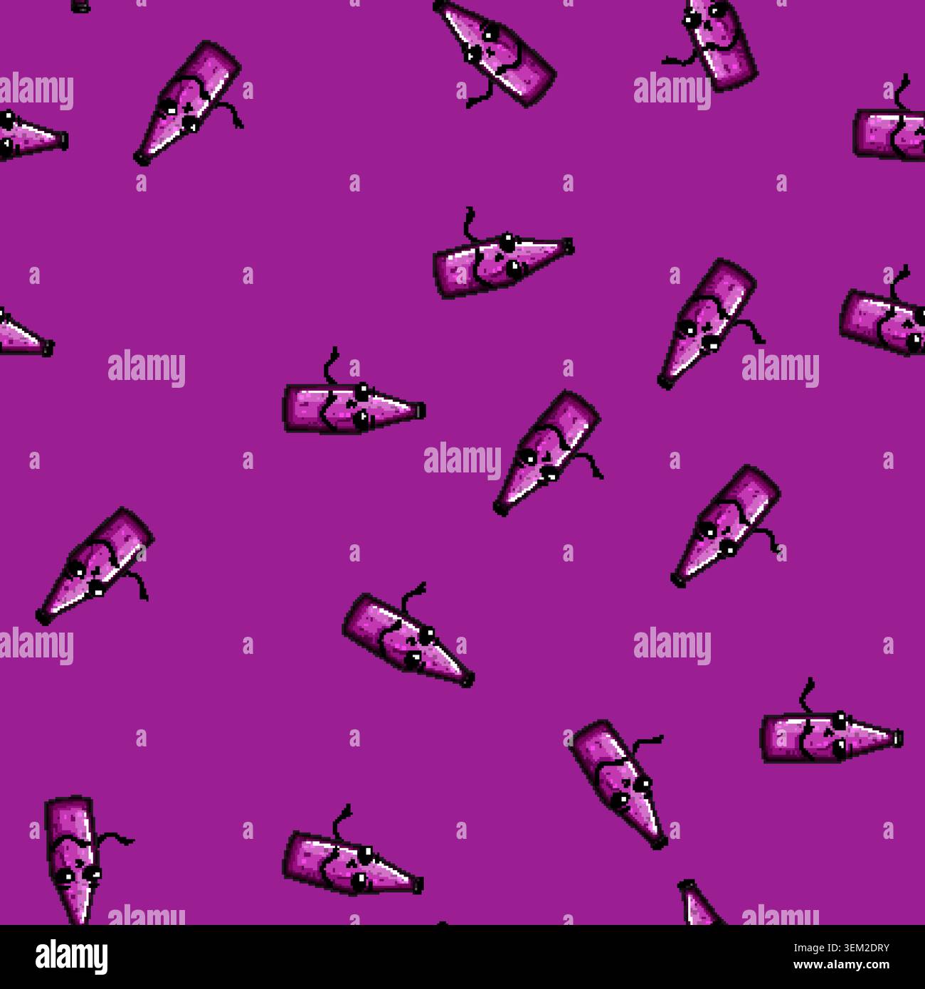 seamless pattern soft soda bottle character cartoon vector Stock Vector