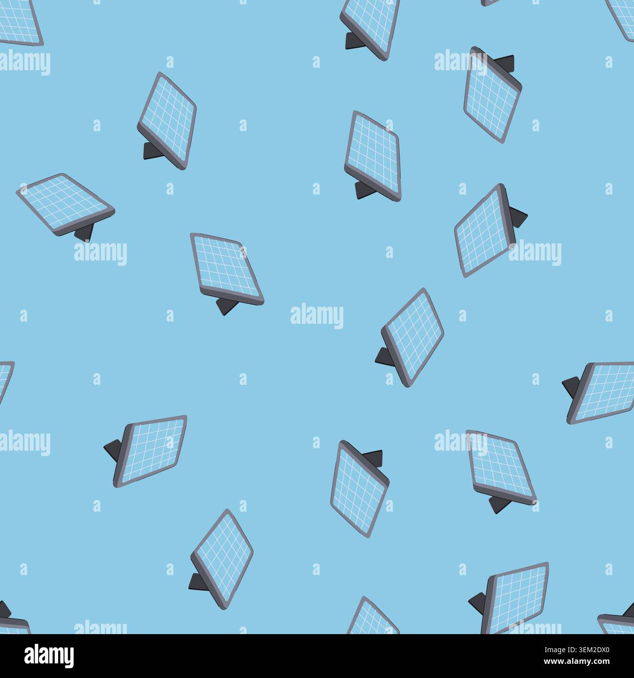 seamless pattern sky solar panel cartoon vector Stock Vector