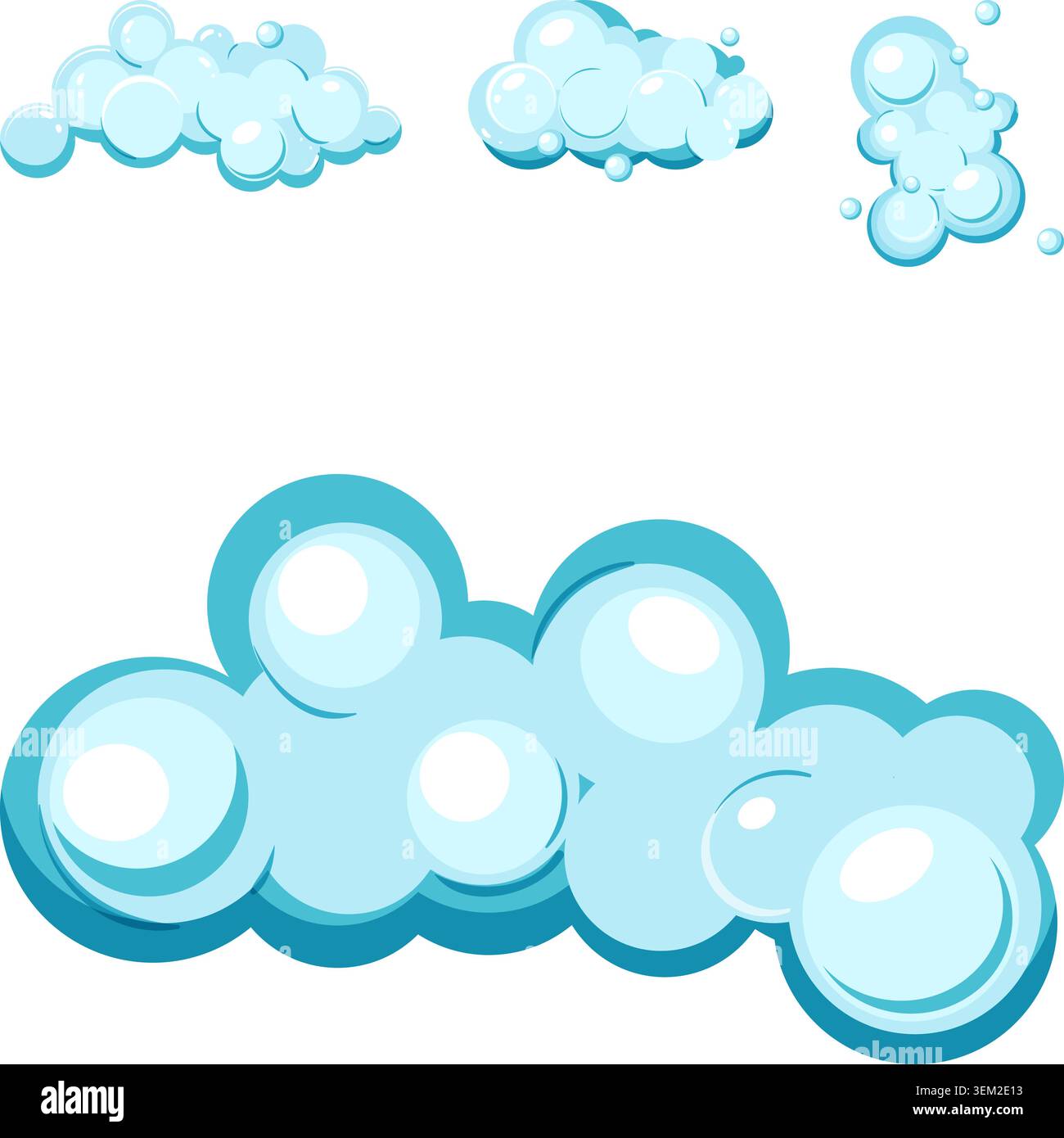 Soap suds creating cleansing and refreshing bubbles Stock Vector