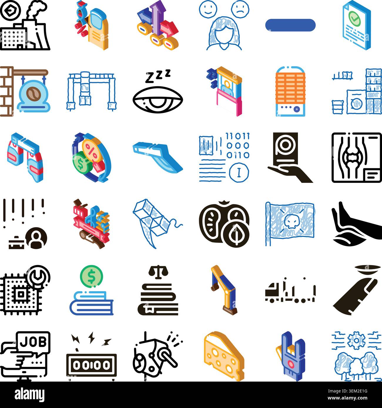 Diverse business and technology conceptual icon collection Stock Vector