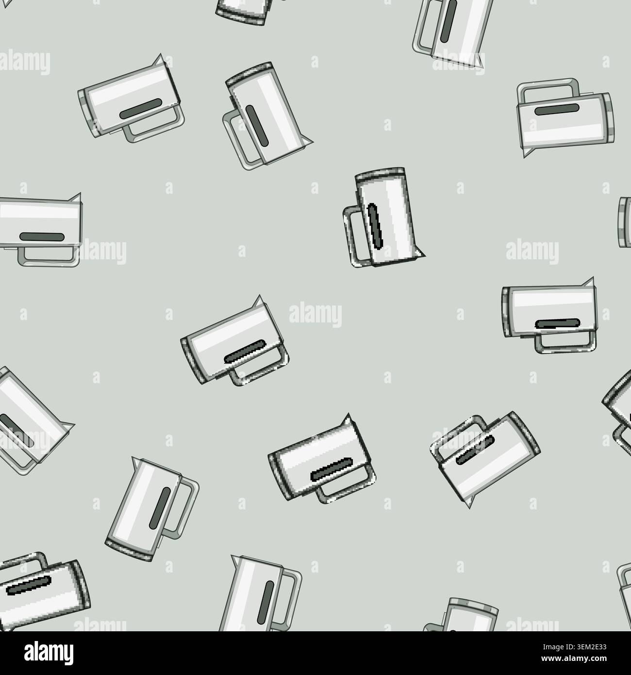 seamless pattern stainless kettle electric cartoon vector Stock Vector