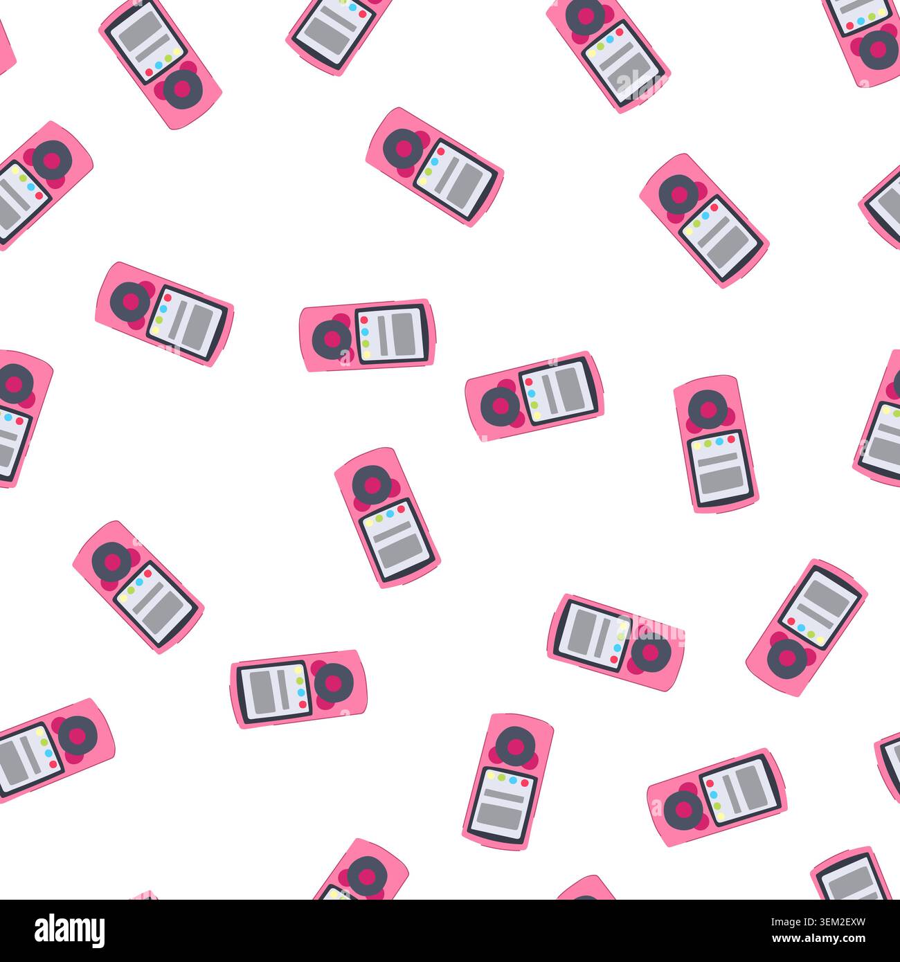 pattern display mp3 player cartoon vector Stock Vector
