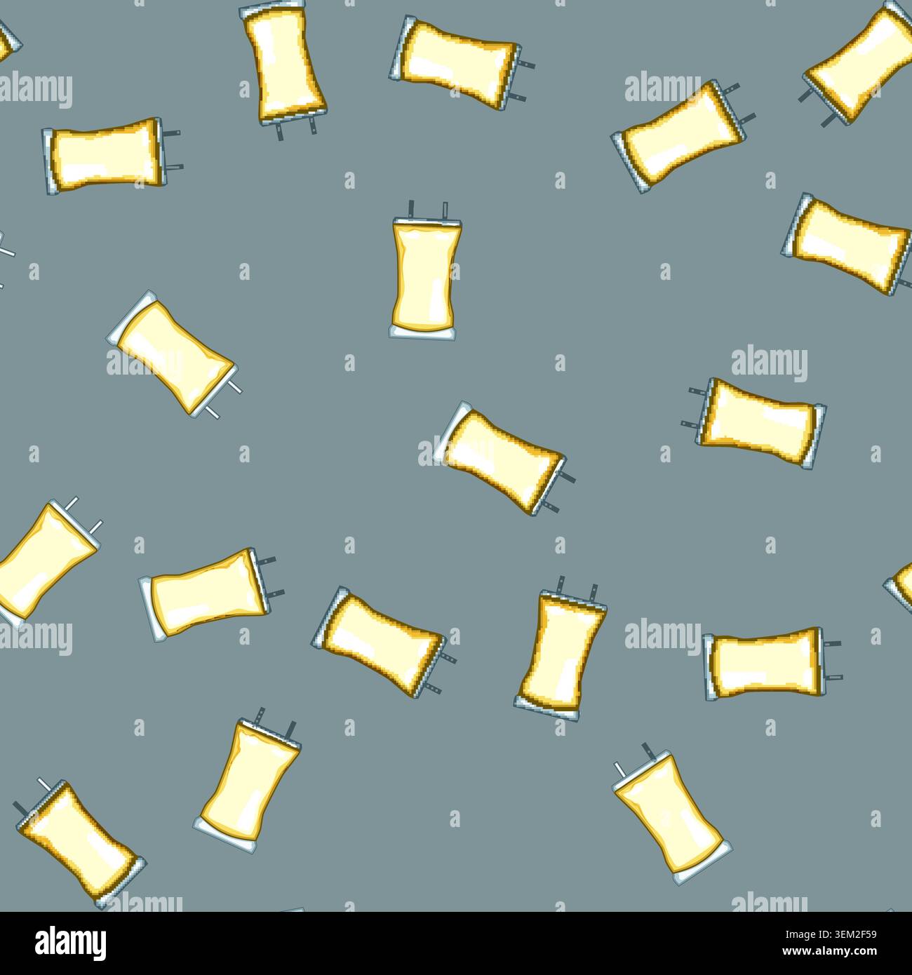 seamless pattern fluid iv drip bag cartoon vector Stock Vector