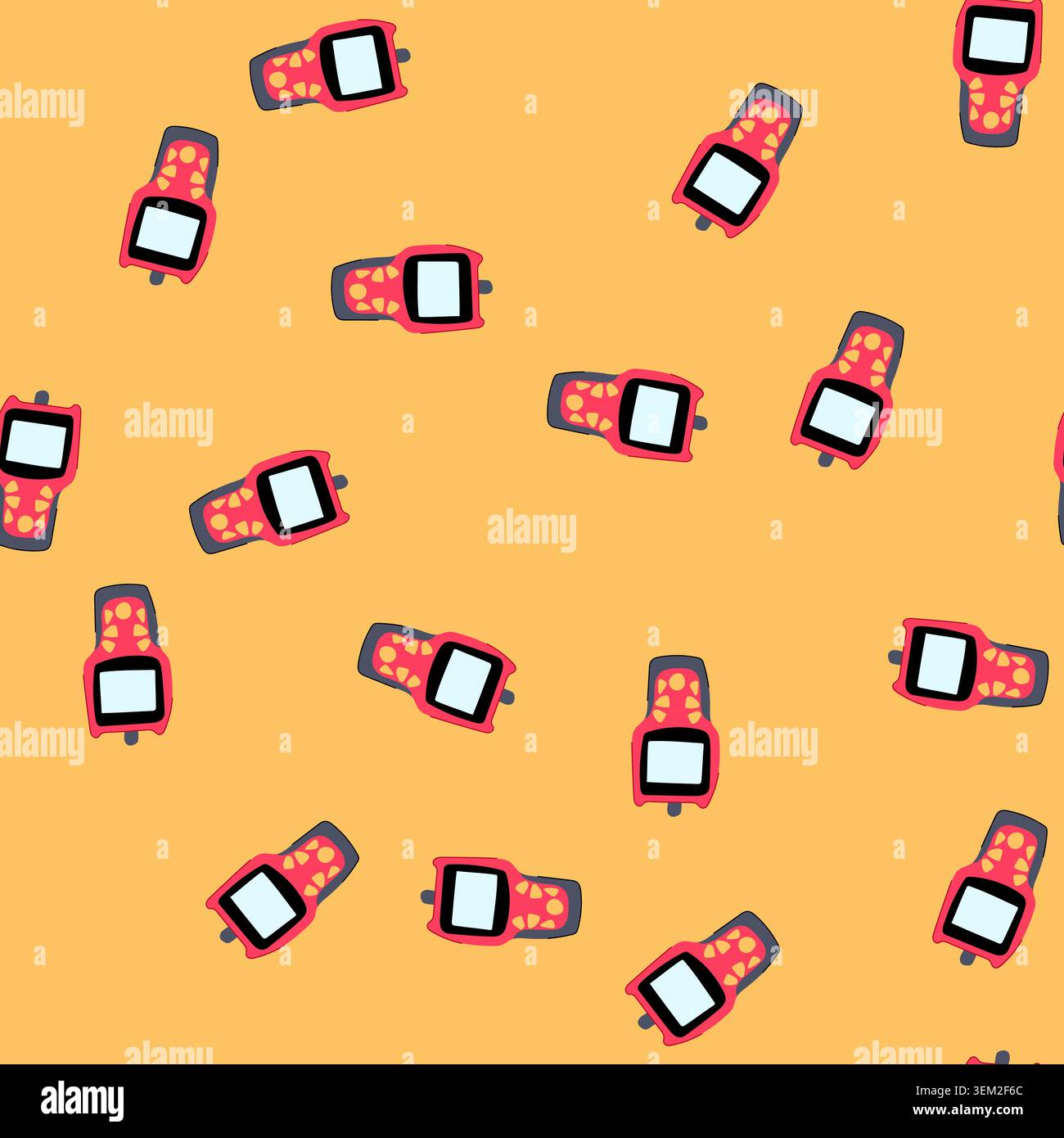 seamless pattern engine car diagnostic scanner cartoon vector Stock Vector