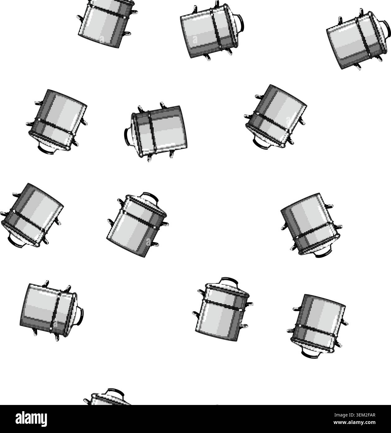 pattern cook double boiler pan cartoon vector Stock Vector
