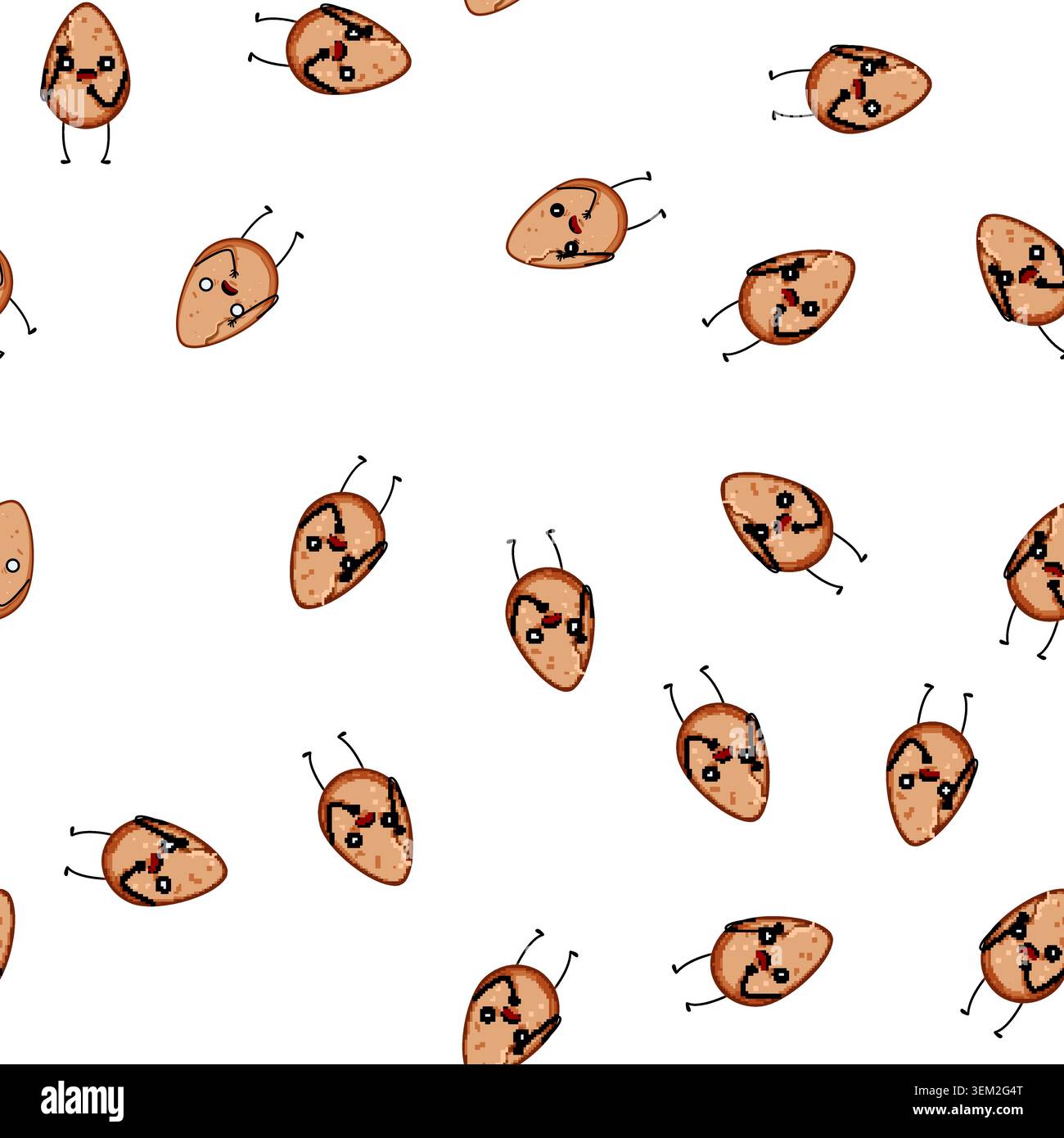 pattern cute egg character cartoon vector Stock Vector