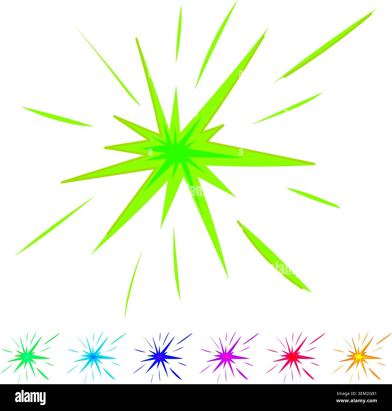 Boom comic cartoon explosion or bursting star effect graphic Stock Vector