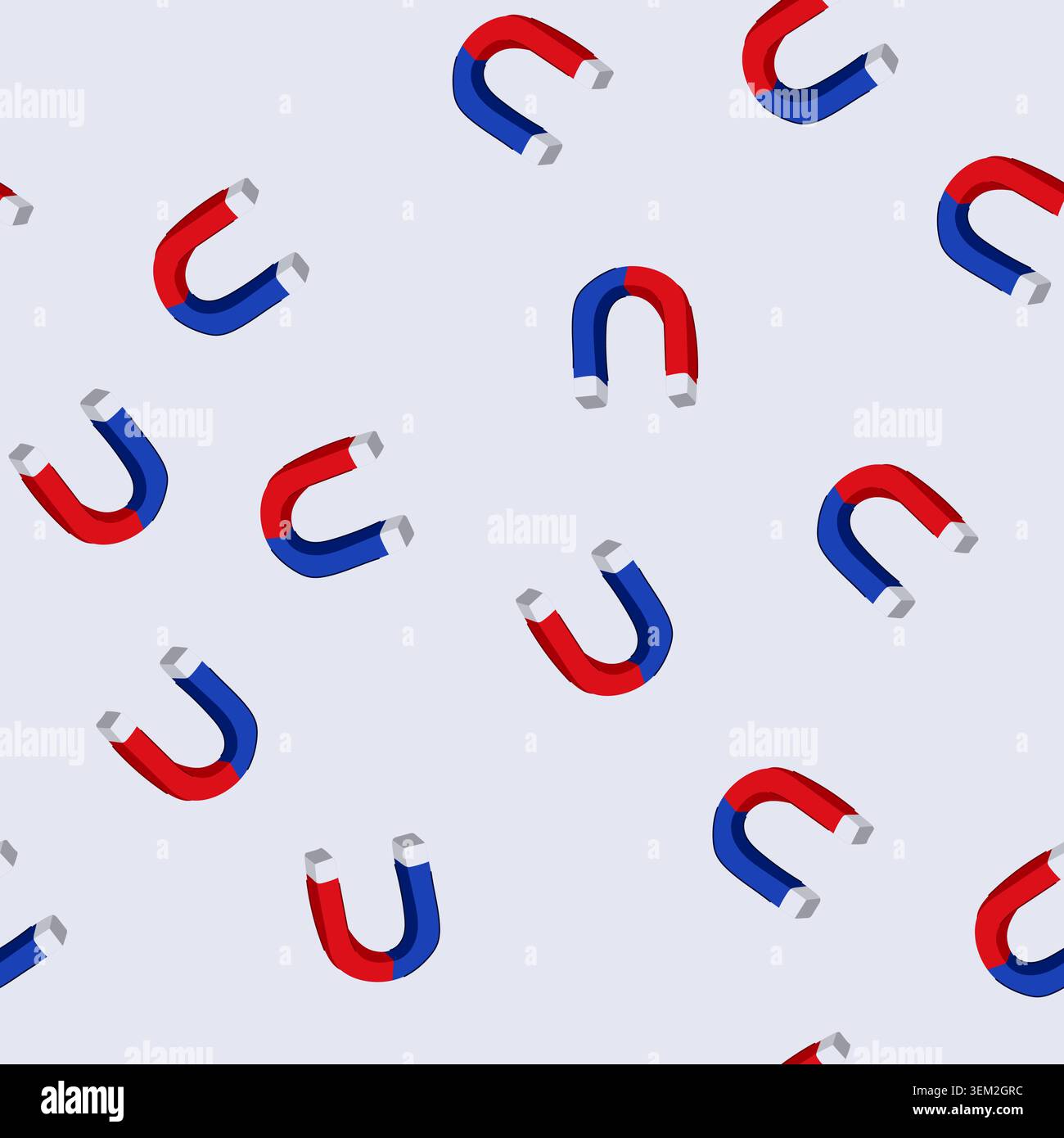 seamless pattern force magnet cartoon vector Stock Vector