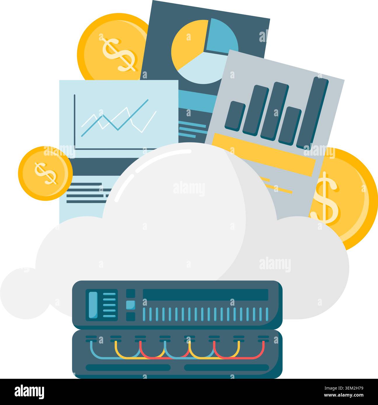 big data cloud Stock Vector