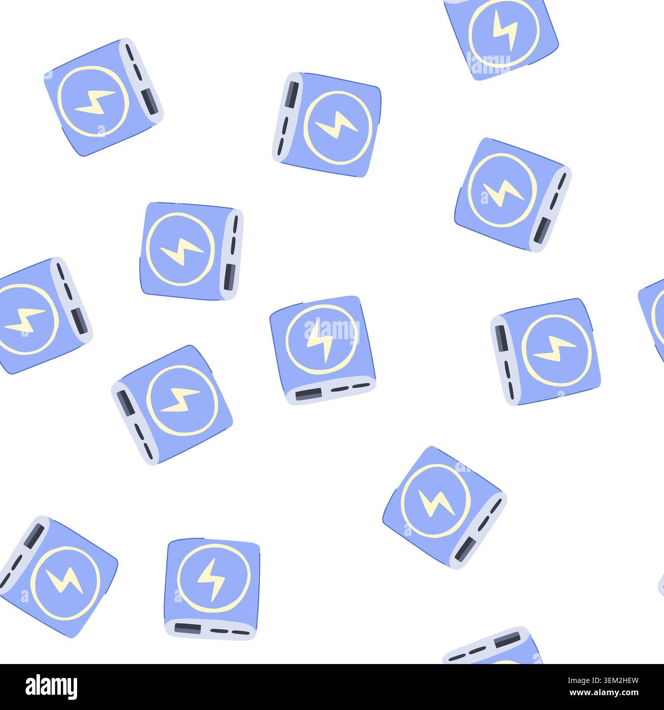 pattern compact power bank wireless cartoon vector Stock Vector