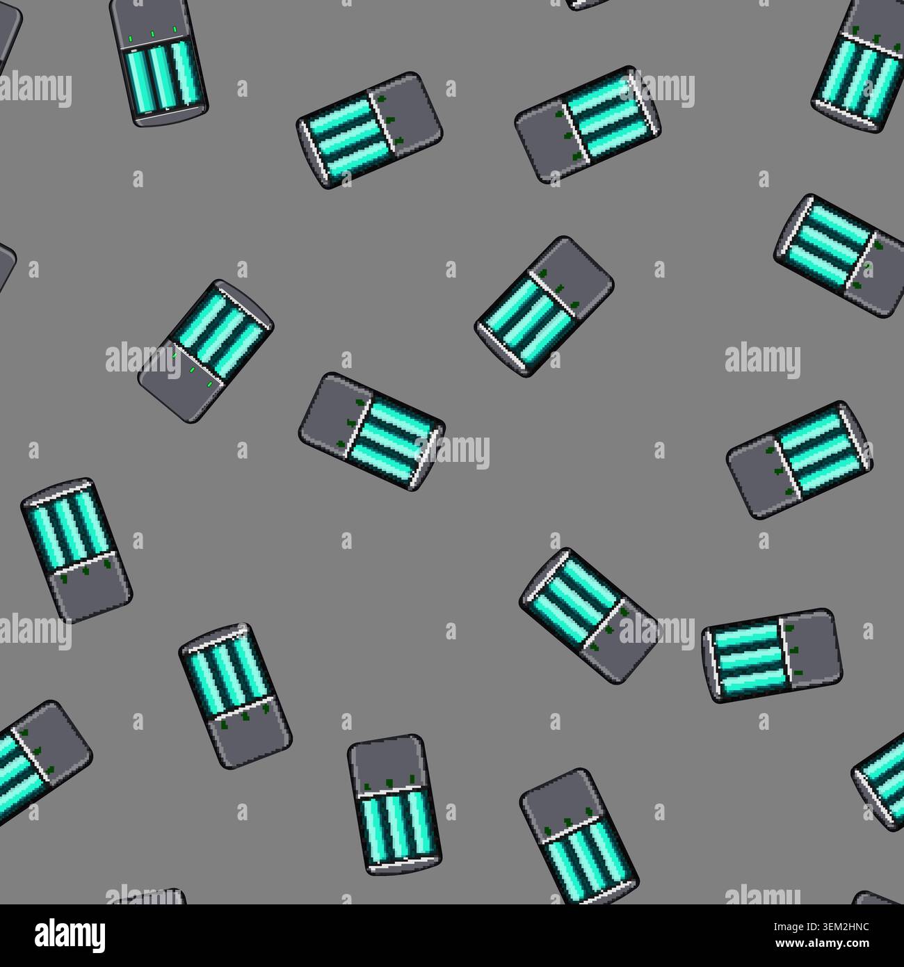 seamless pattern energy aa battery charger cartoon vector Stock Vector