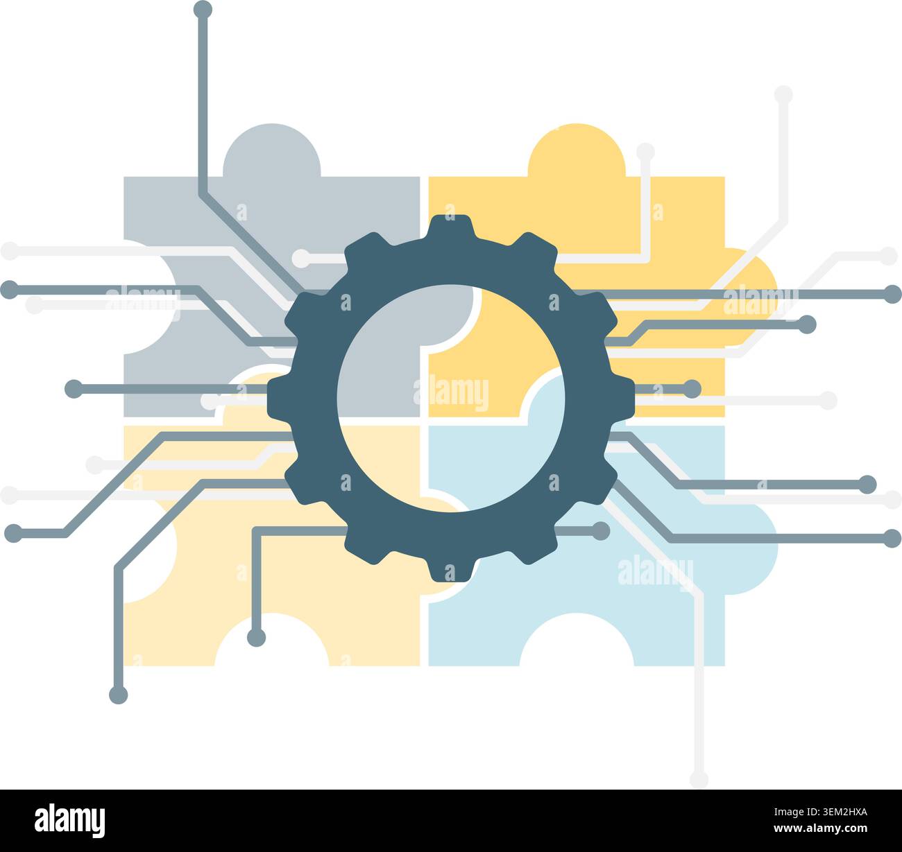 deep learning algorithm Stock Vector
