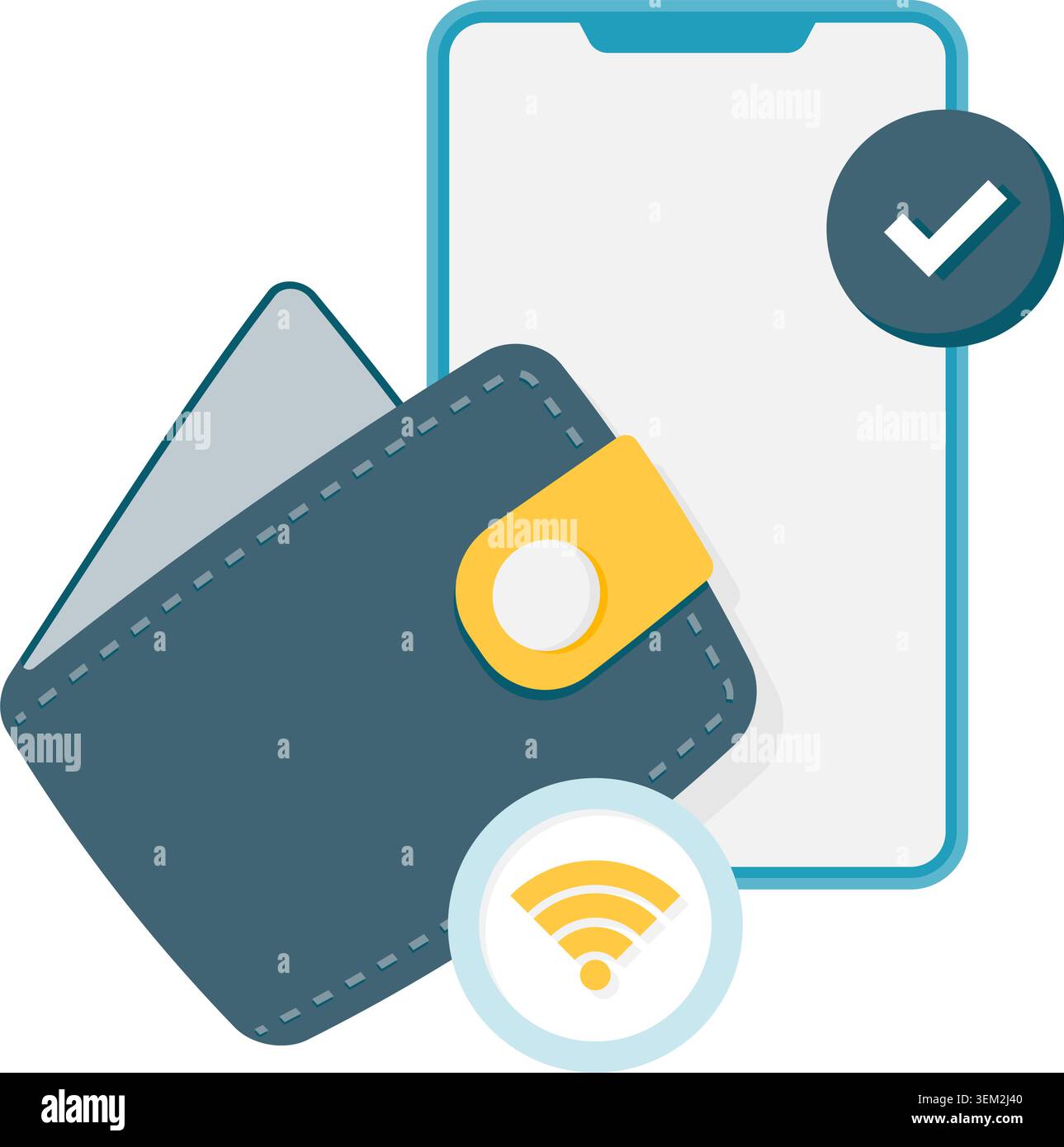 digital wallet payment Stock Vector