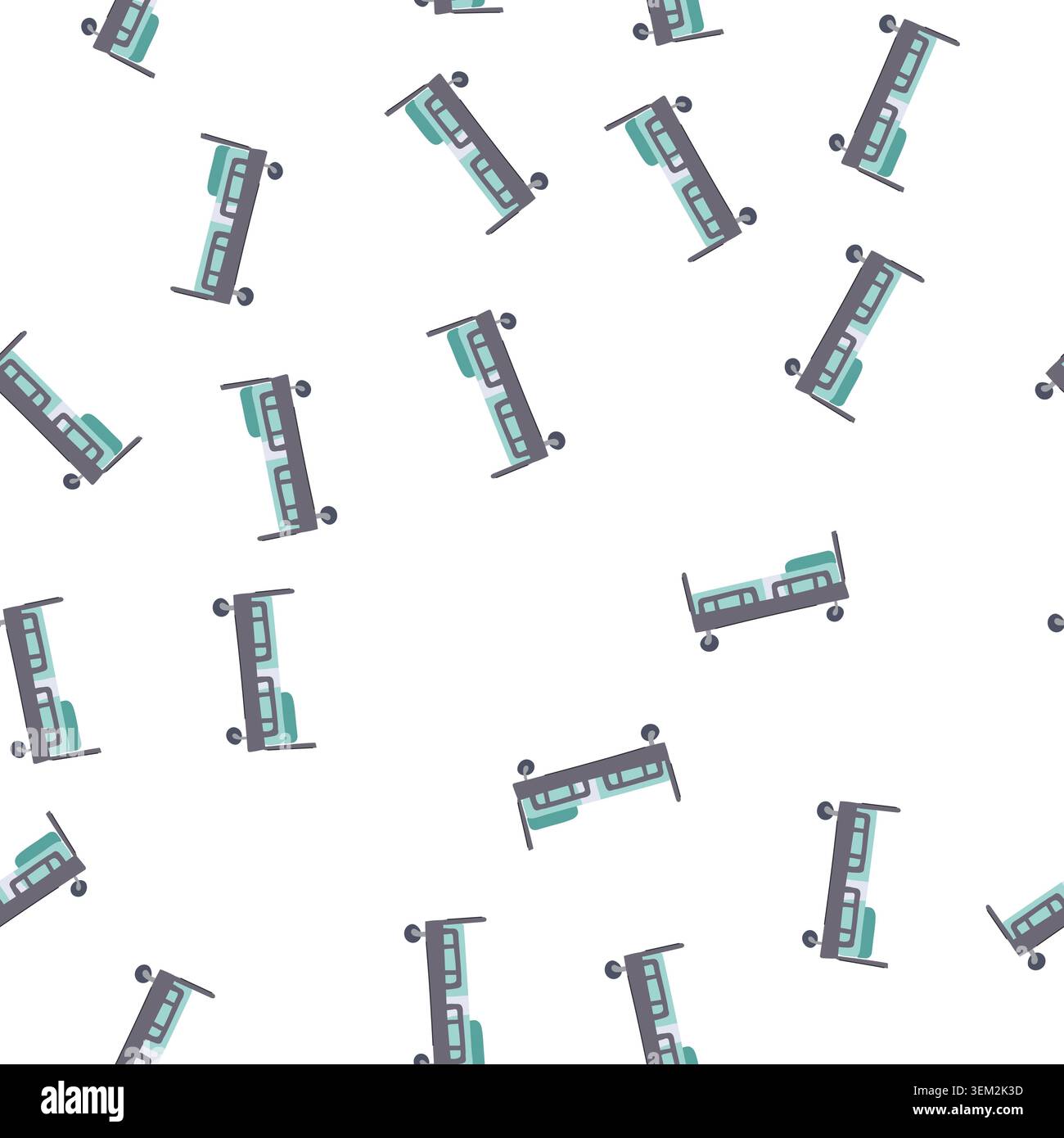 pattern electric hospital bed cartoon vector Stock Vector
