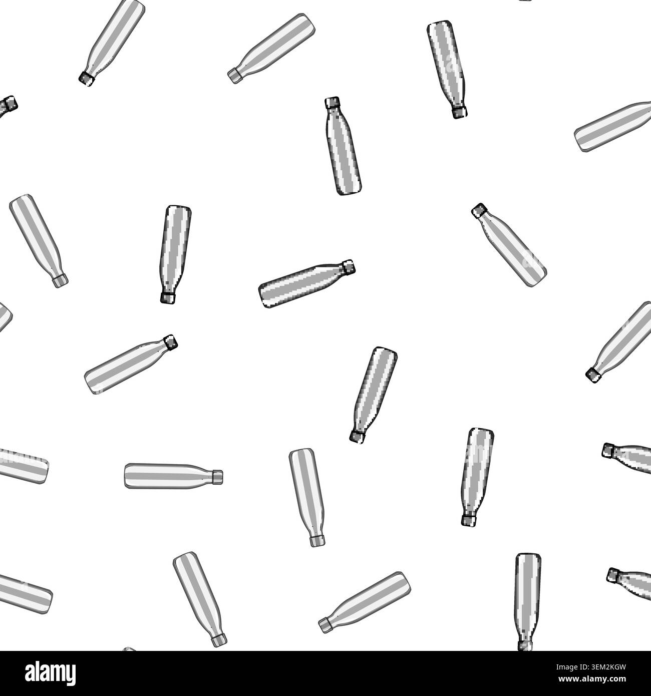 pattern water stainless bottle cartoon vector Stock Vector