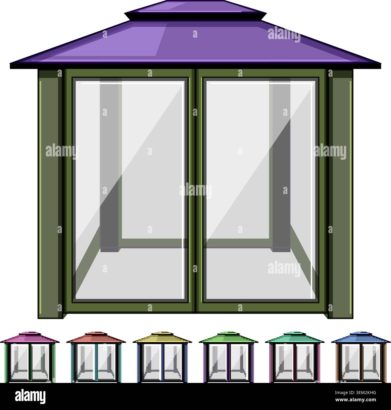 sky pergola patio cartoon vector graphic Stock Vector