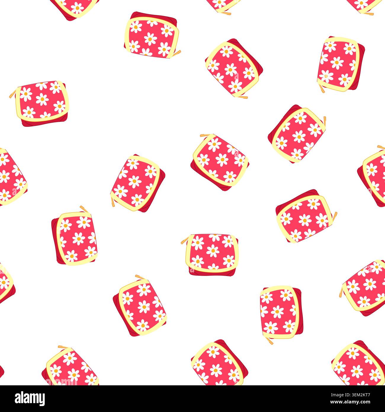 pattern beauty cosmetic pouch cartoon vector Stock Vector
