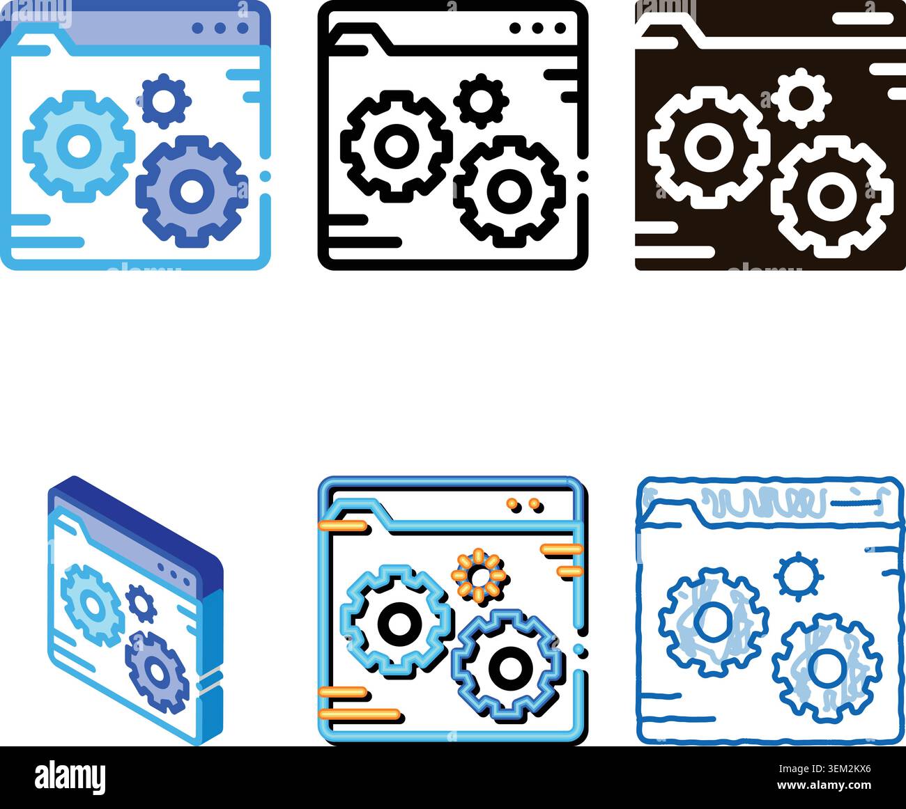 fixing file coding system styleset vector thin line icon Stock Vector