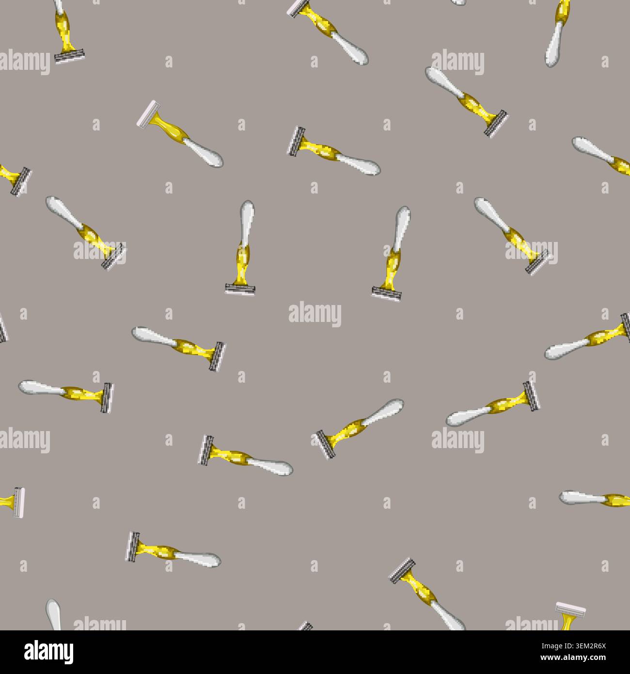 seamless pattern care shaver cartoon vector Stock Vector