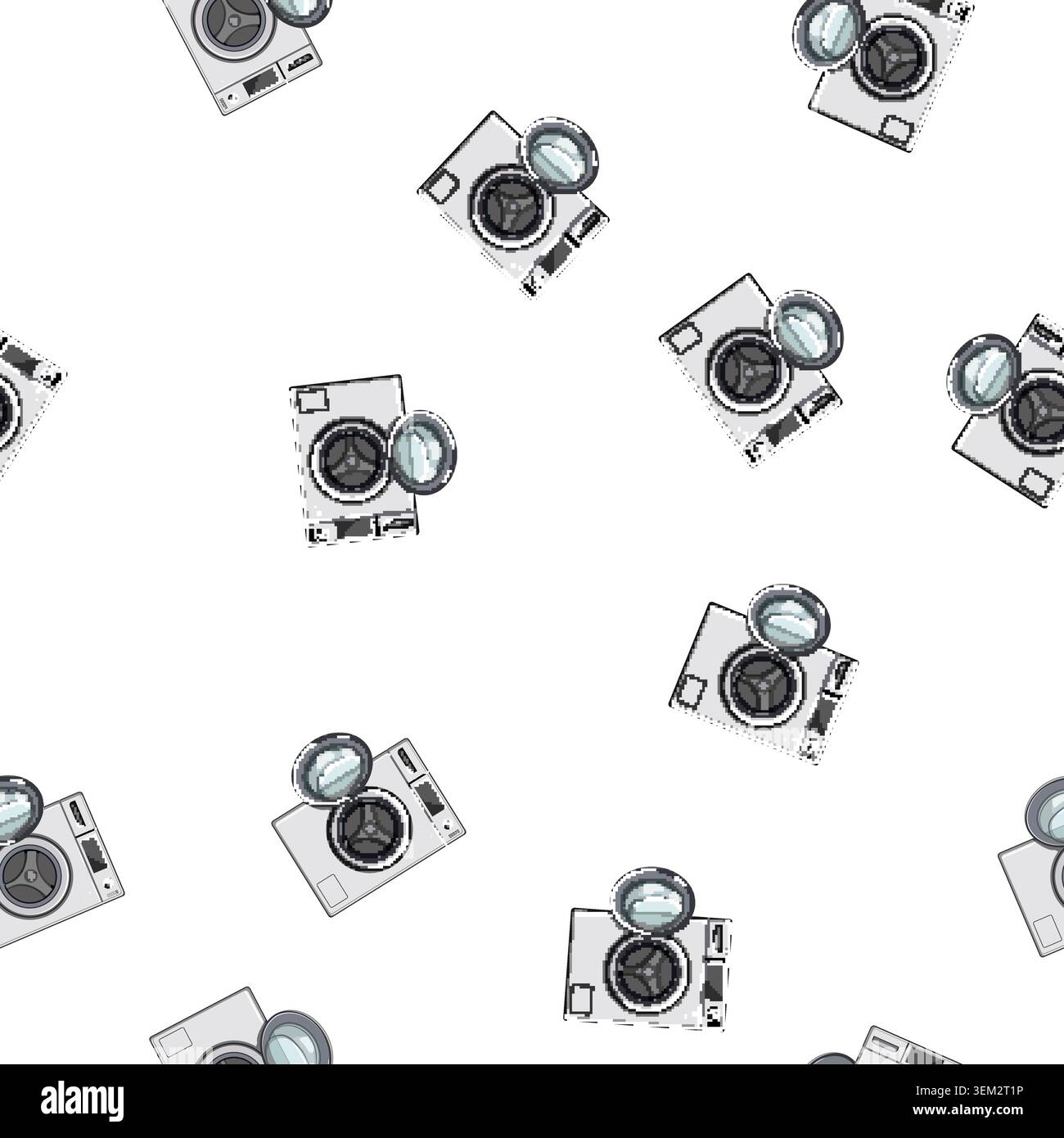 pattern home washing machine cartoon vector Stock Vector