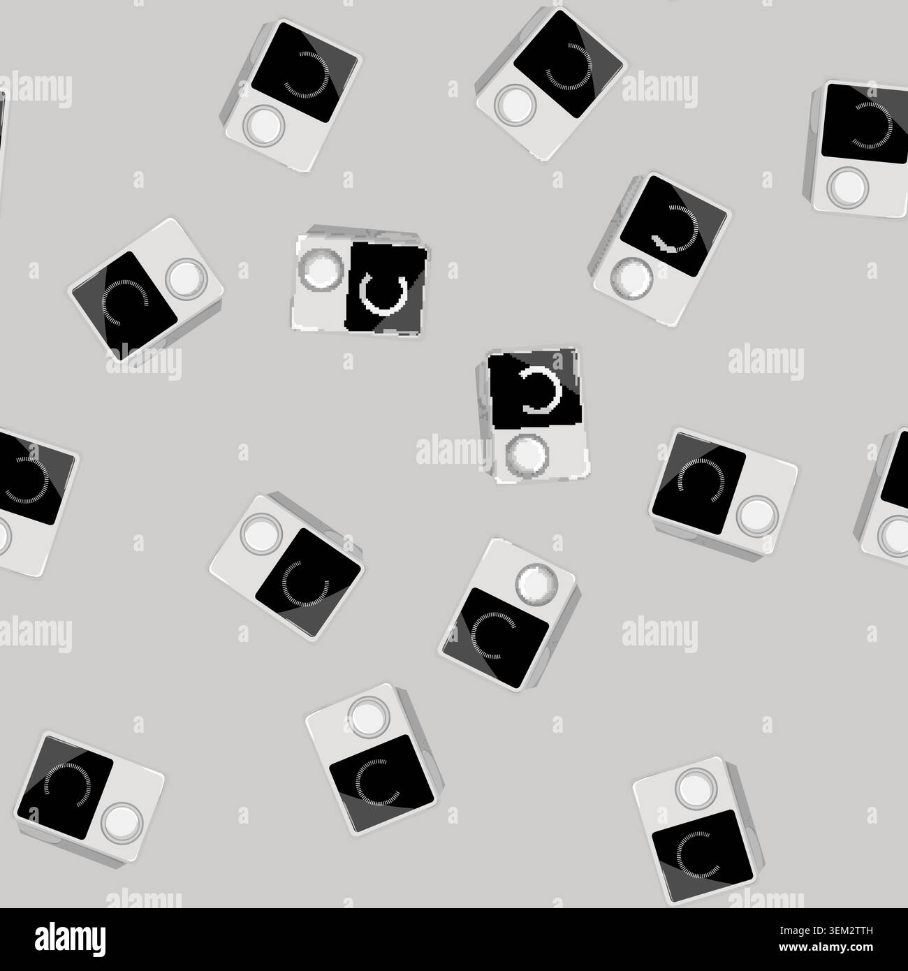 seamless pattern control smart thermostat cartoon vector Stock Vector