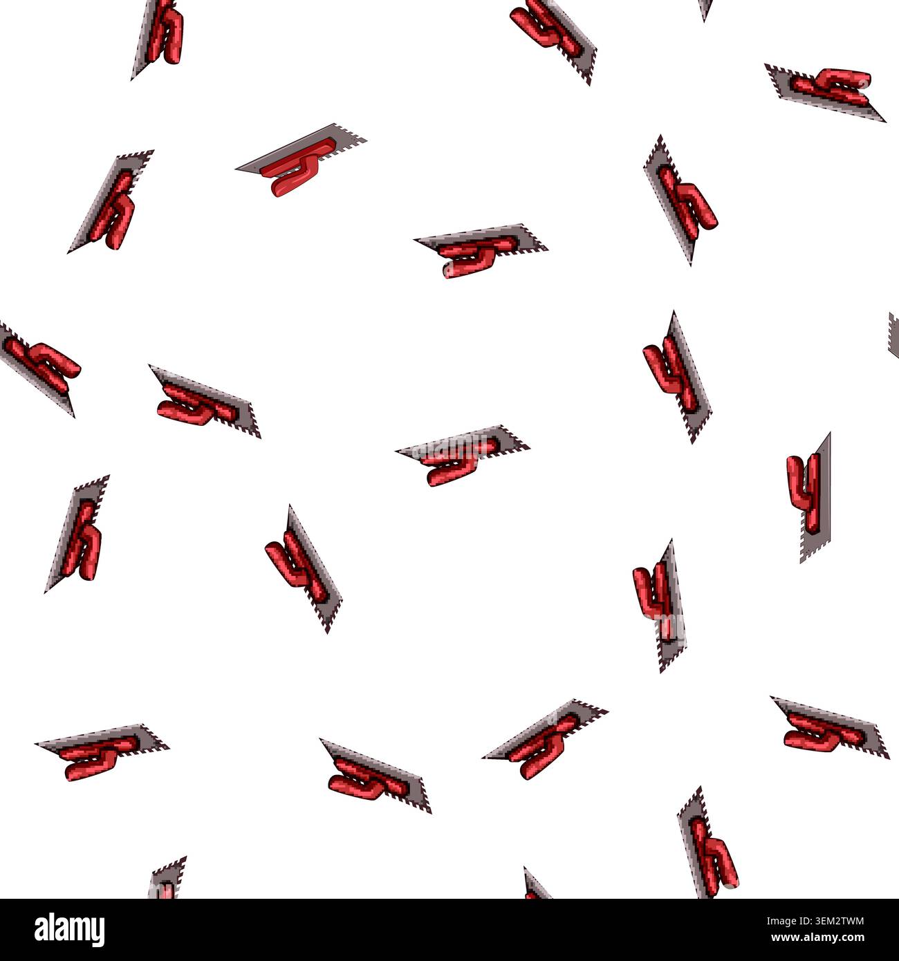 pattern tile notched trowel cartoon vector Stock Vector
