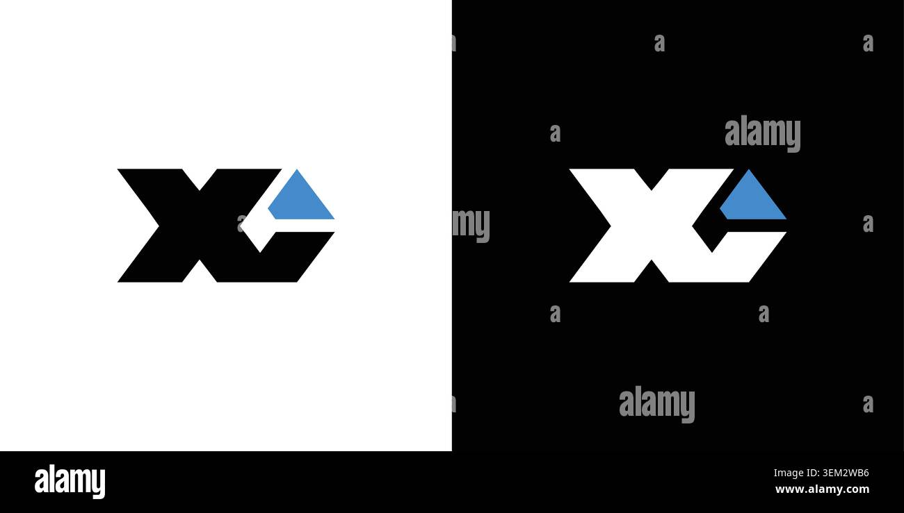 Strong and Bold letter XC initials logo design Stock Vector