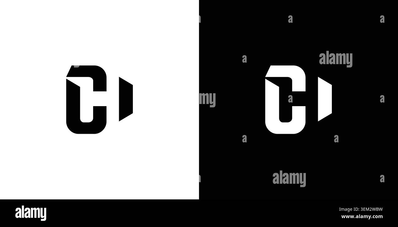 Strong and modern letter CH initials logo design Stock Vector