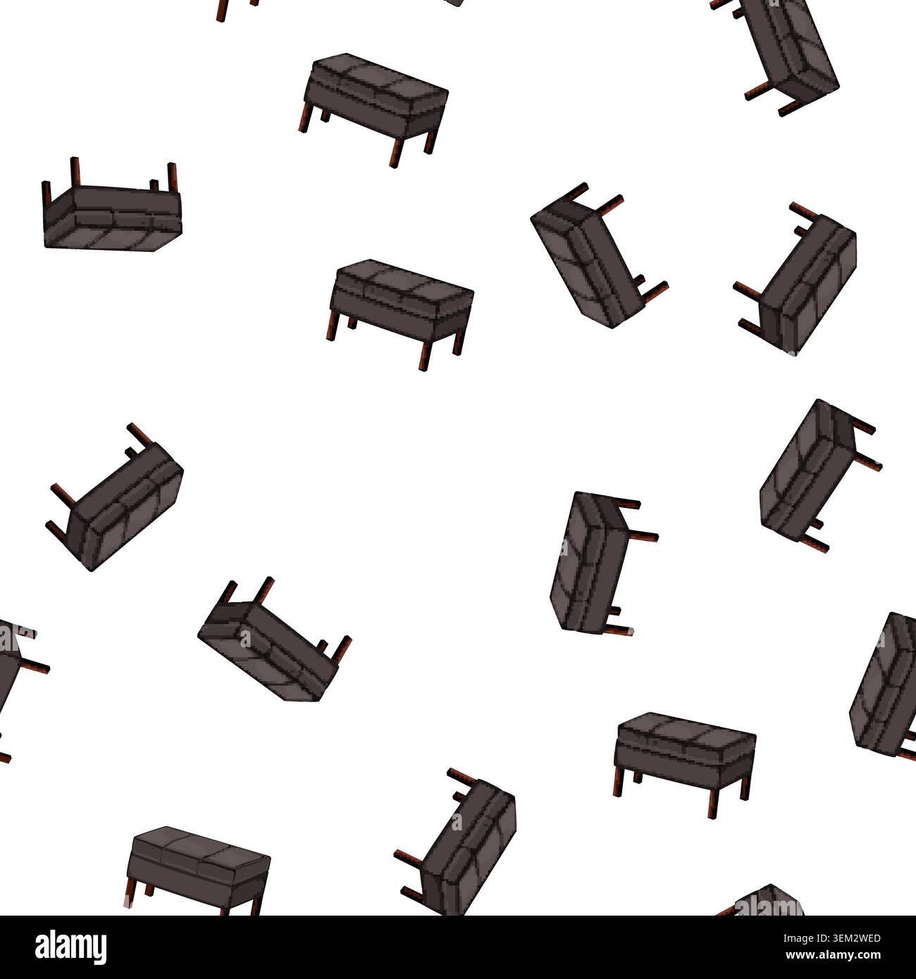 pattern bedding bench bedroom cartoon vector Stock Vector