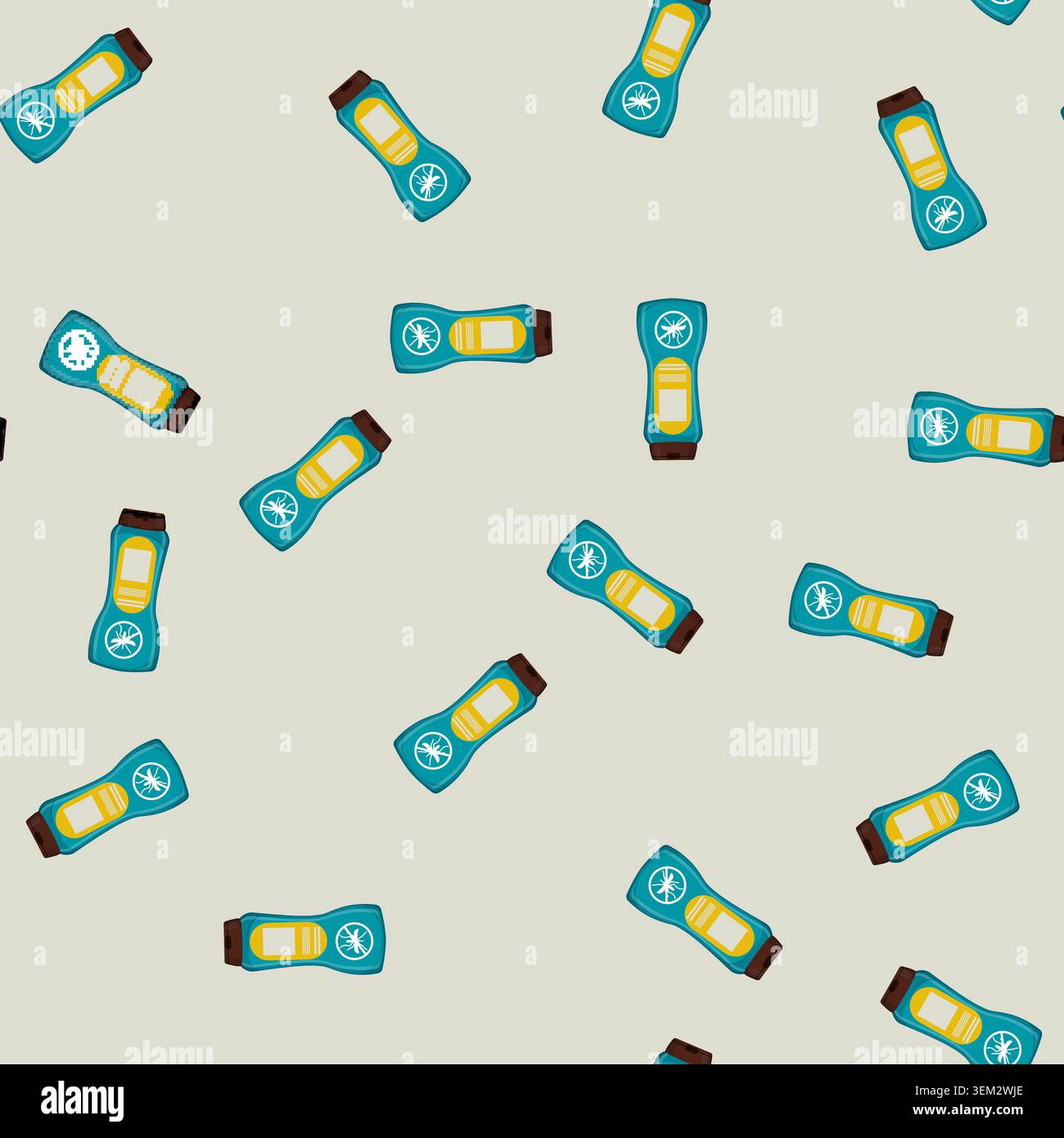 seamless pattern aerosol bug spray color icon vector Stock Vector