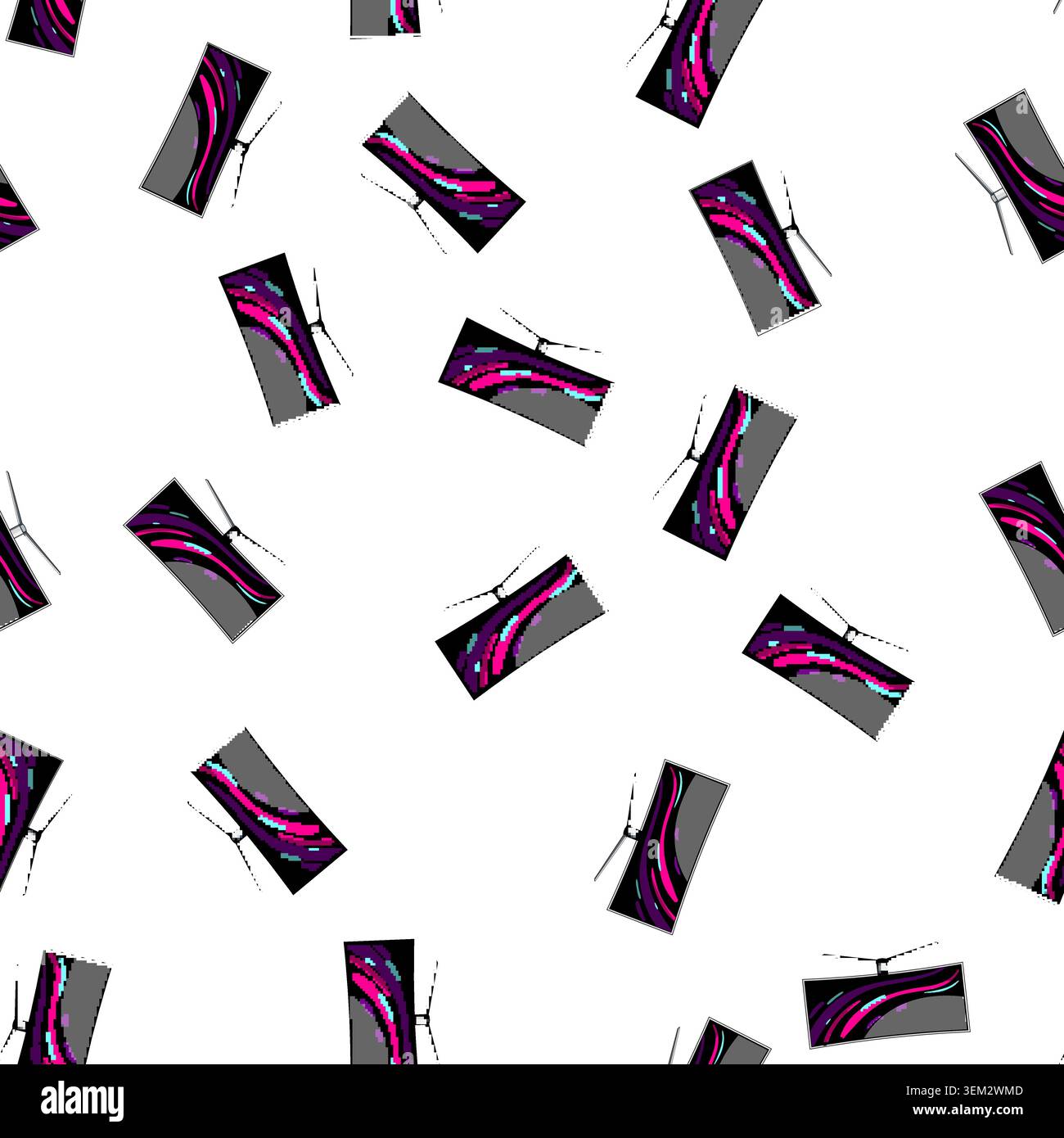 pattern light curved screen cartoon vector Stock Vector