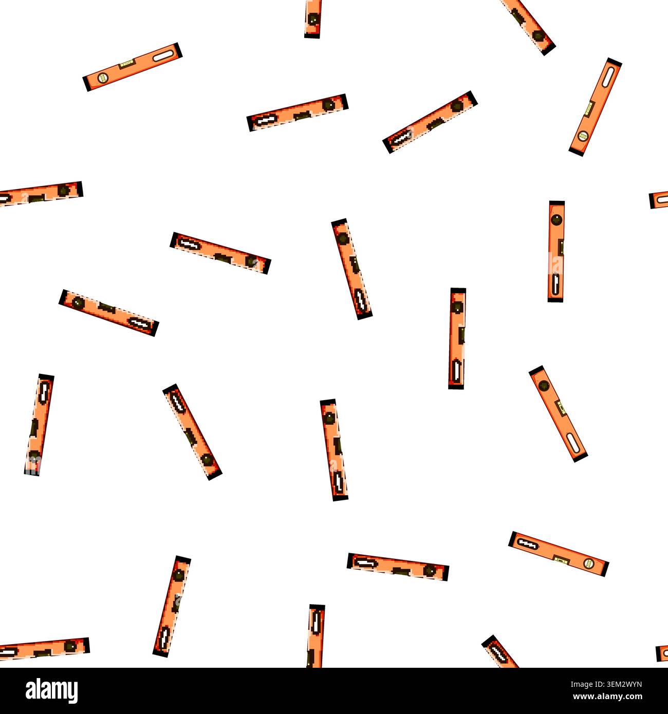 pattern Orange spirit measuring tool for construction work Stock Vector