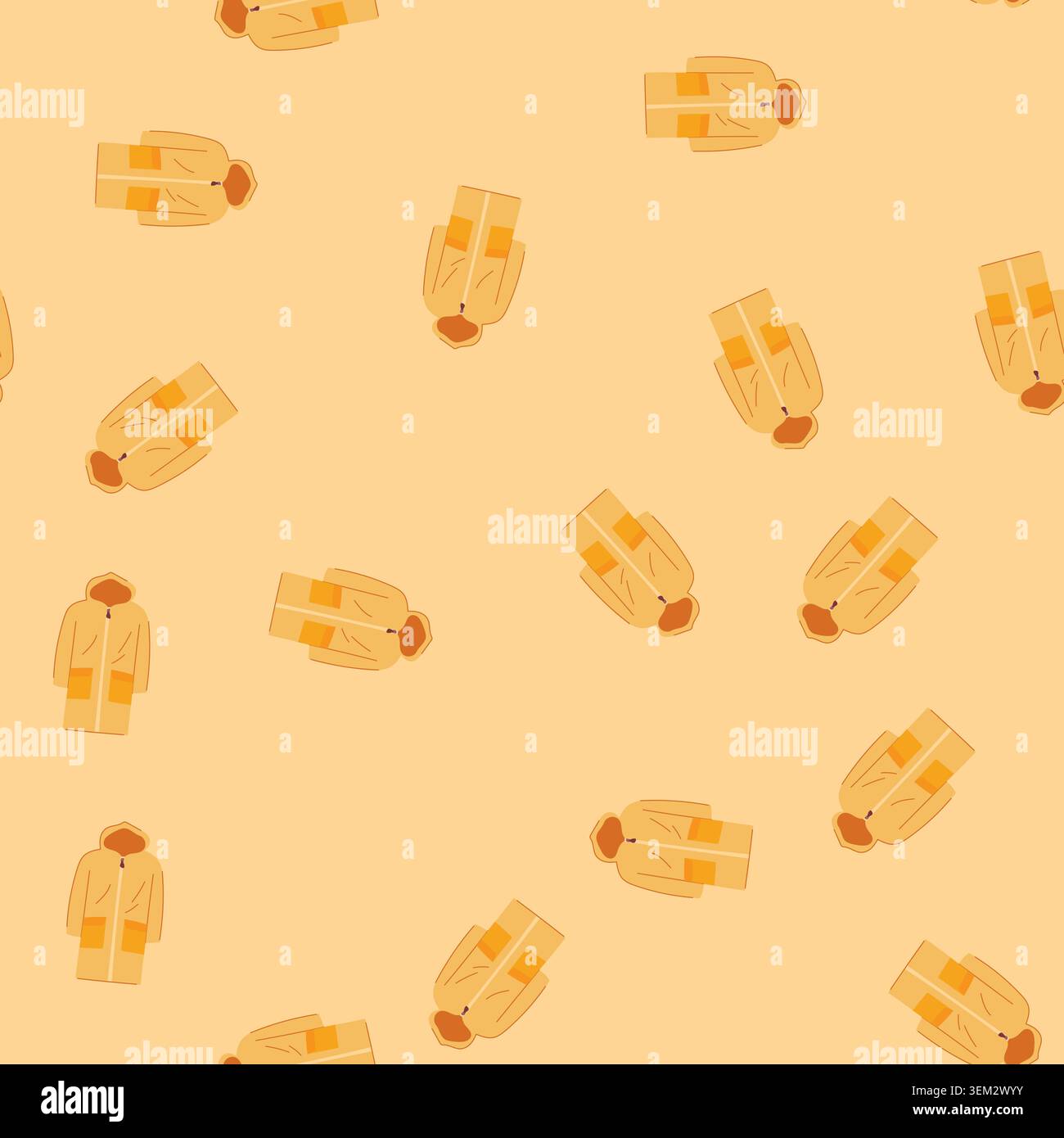 seamless pattern template rain jacket cartoon vector Stock Vector