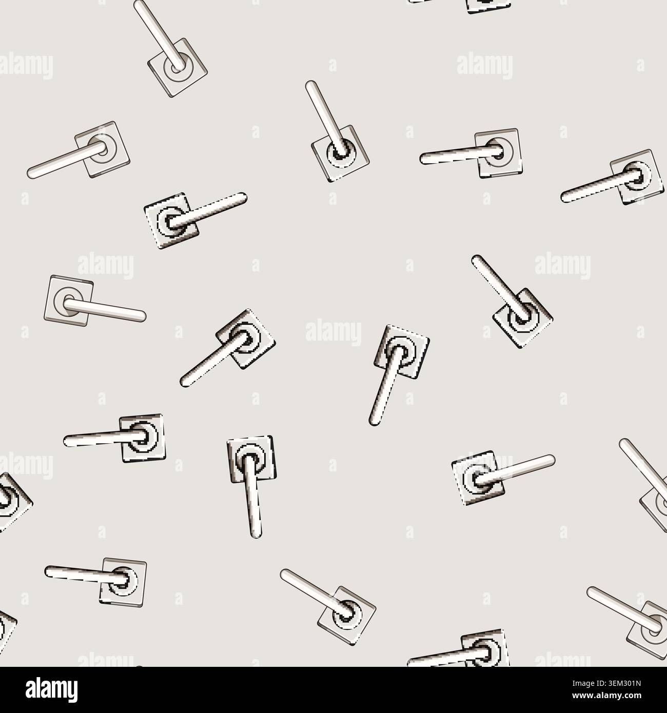 seamless pattern Modern door handle providing simple access design Stock Vector