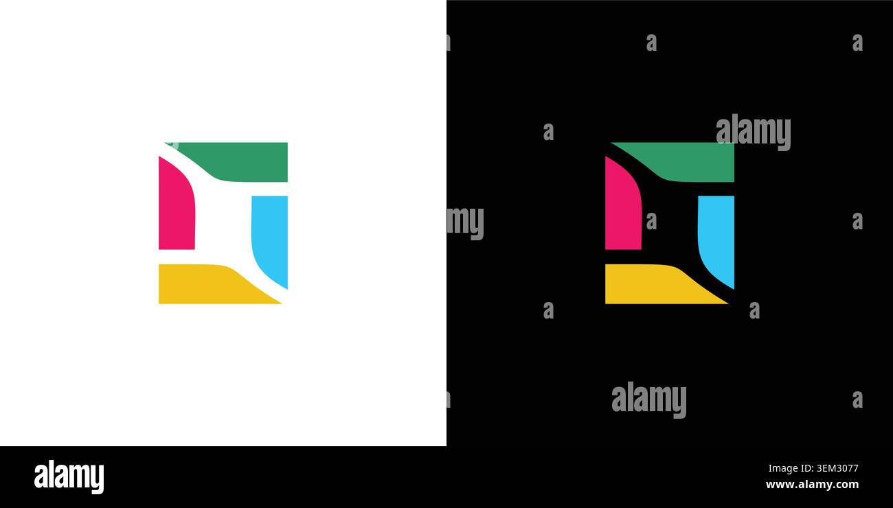 Strong and colorful letter O initials logo design Stock Vector
