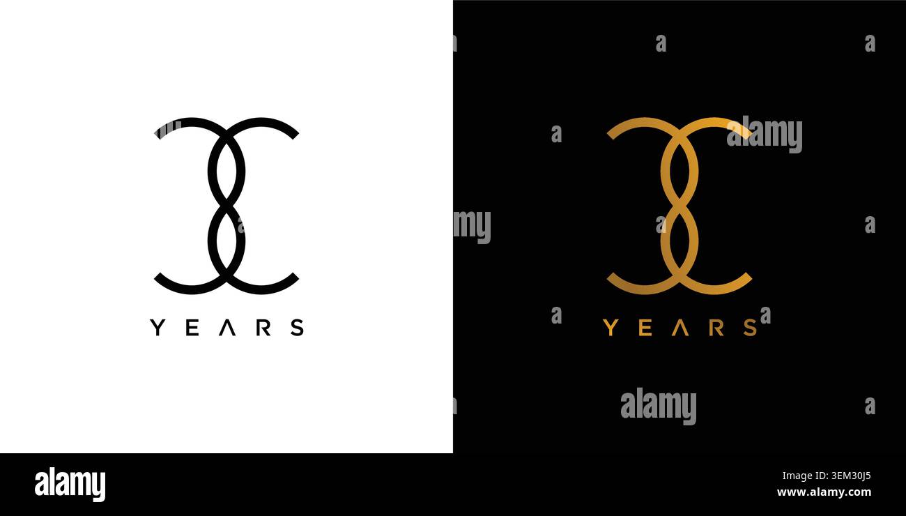 Unique and elegant number 33 logo design Stock Vector