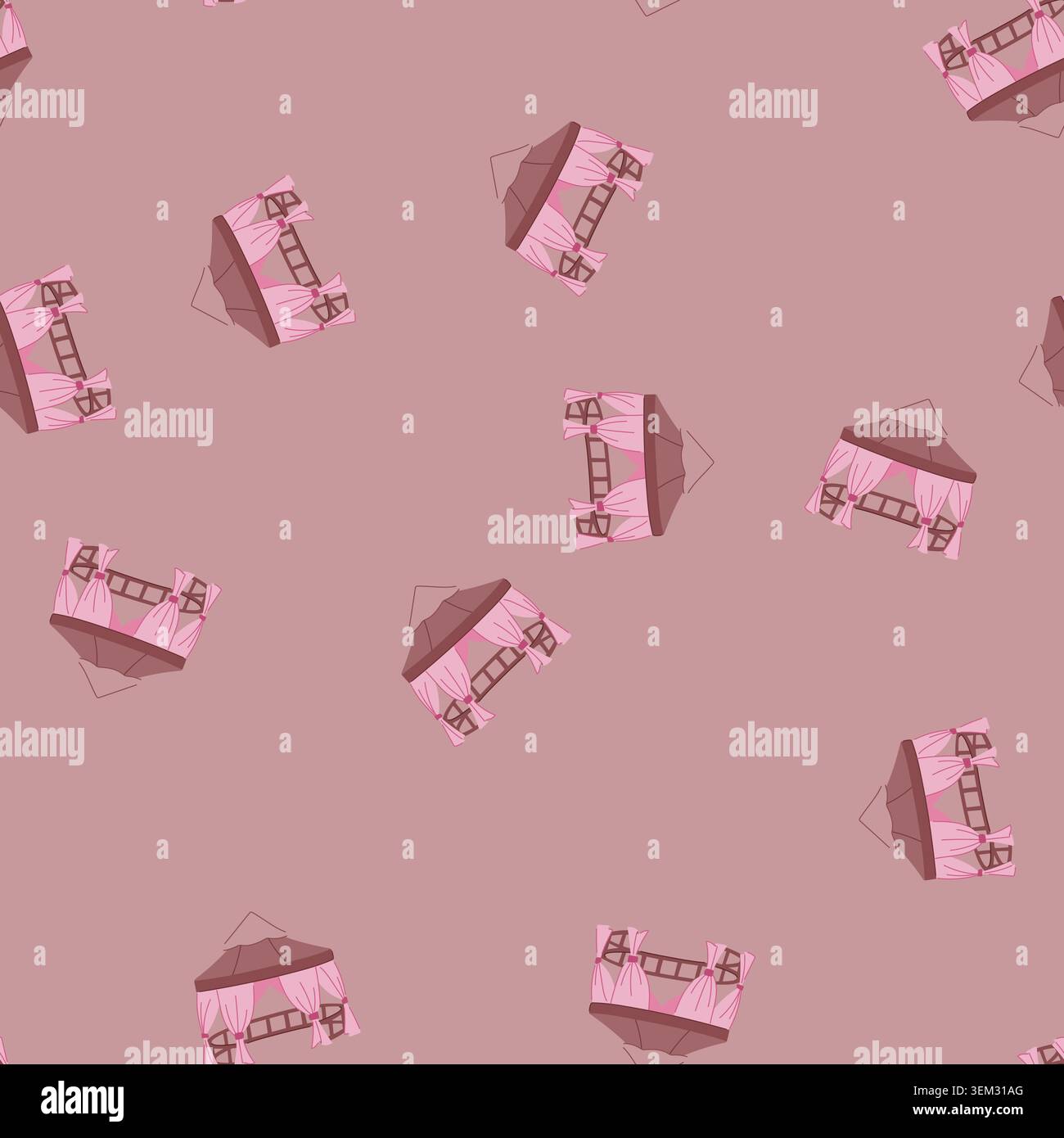 seamless pattern outdoor tent garden cartoon vector Stock Vector