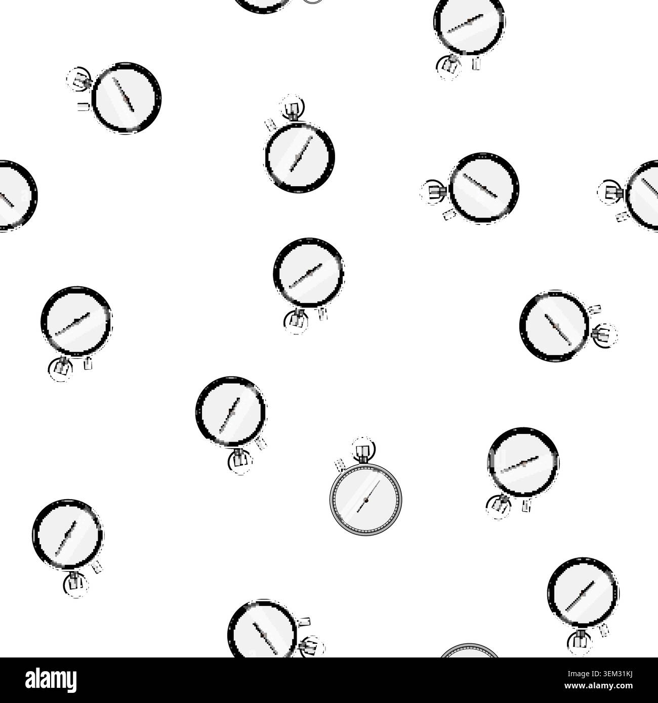 pattern outline stopwatch cartoon vector Stock Vector