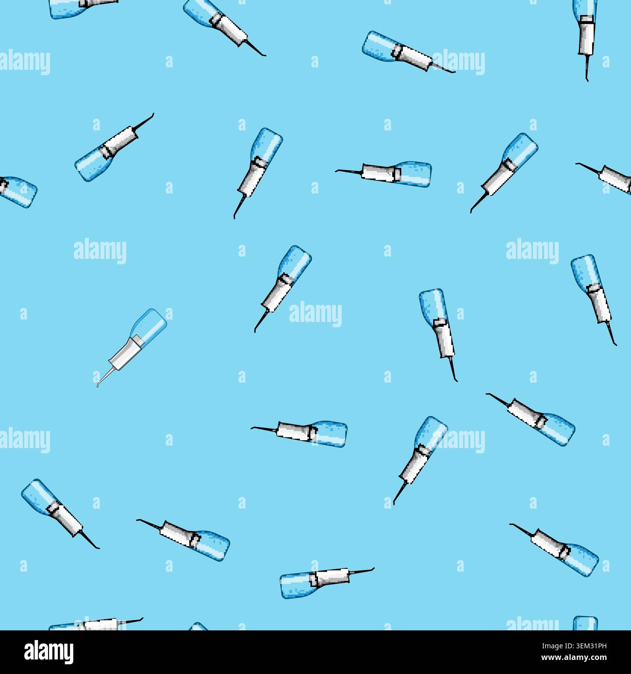 seamless pattern Oral irrigator device cleansing teeth and gums Stock Vector