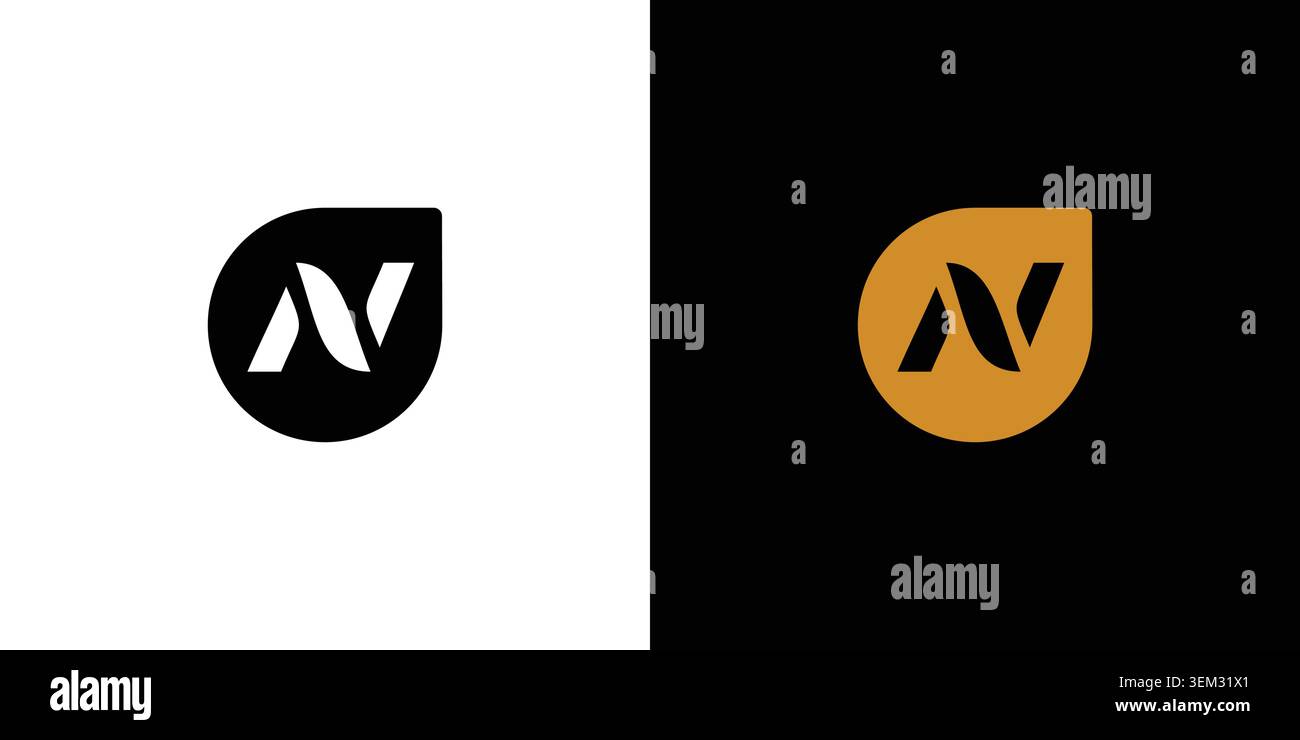 Luxury and professional letter N initials logo design Stock Vector