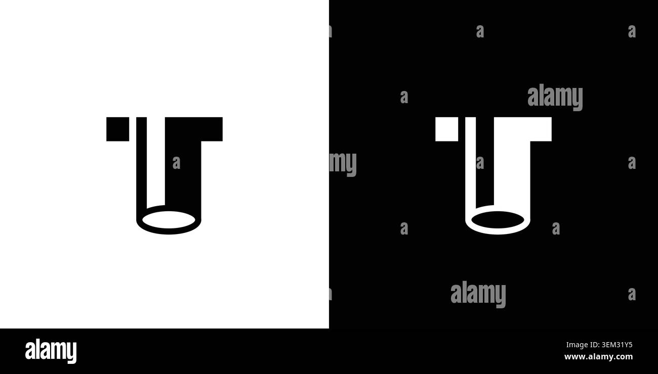Modern and bold T pipe logo design Stock Vector
